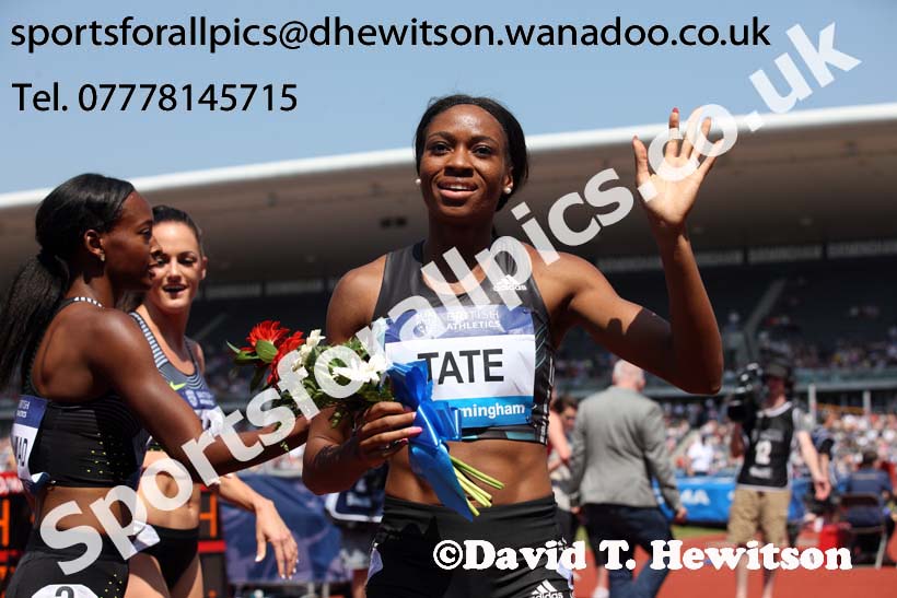 Cassandra Tate (USA) winner of the womens 400 metres hurdles, IAAF Diamond League, Birmingham. Photo: David T. Hewitson/Sports for All Pics